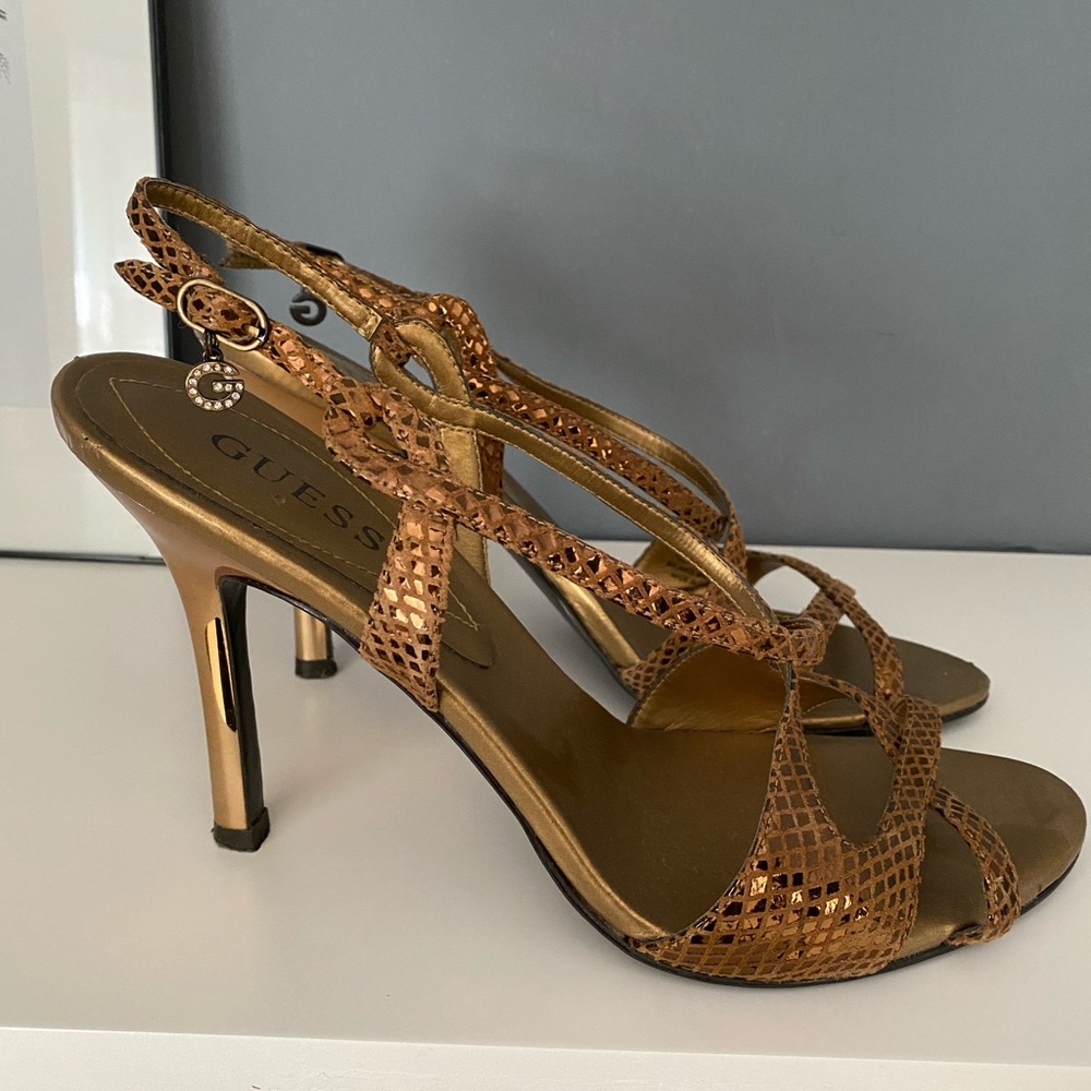 Copper Guess strappy heels